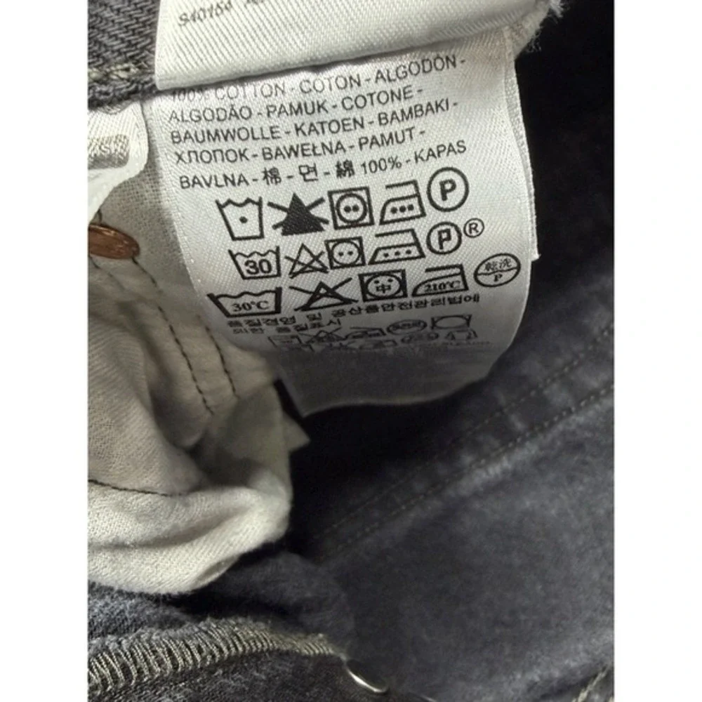 Levis 501 Jeans Mens 38x34 Black Button Fly Straight Leg‎ Dark Wash Denim